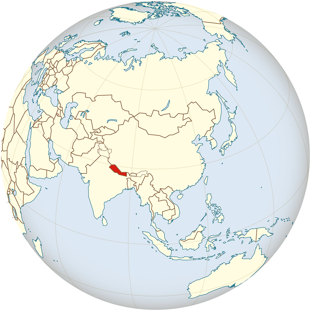 nepal in the world map